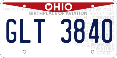 OH license plate GLT3840