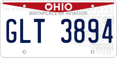 OH license plate GLT3894