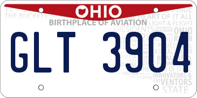 OH license plate GLT3904