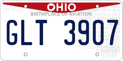 OH license plate GLT3907