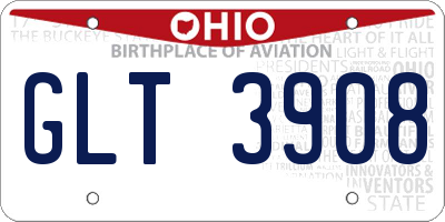 OH license plate GLT3908