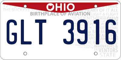 OH license plate GLT3916