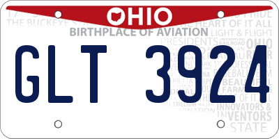OH license plate GLT3924