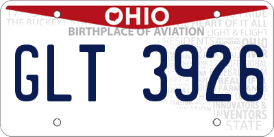 OH license plate GLT3926