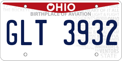 OH license plate GLT3932