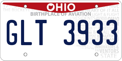 OH license plate GLT3933