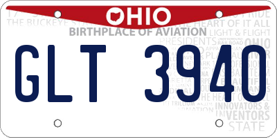 OH license plate GLT3940