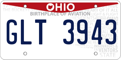 OH license plate GLT3943