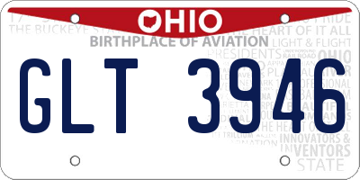 OH license plate GLT3946