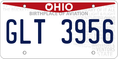 OH license plate GLT3956
