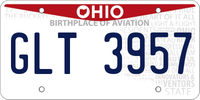 OH license plate GLT3957