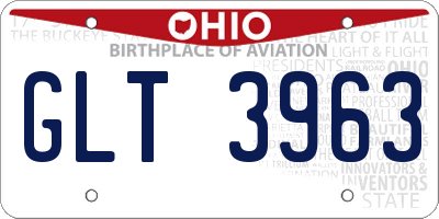 OH license plate GLT3963