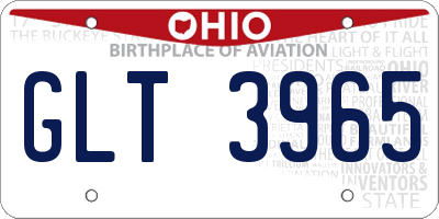 OH license plate GLT3965