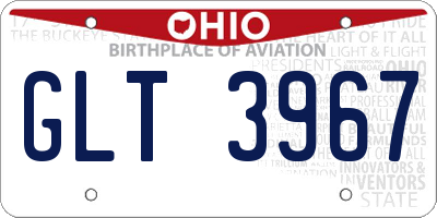 OH license plate GLT3967