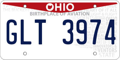 OH license plate GLT3974
