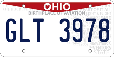 OH license plate GLT3978