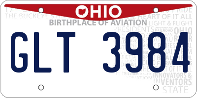 OH license plate GLT3984
