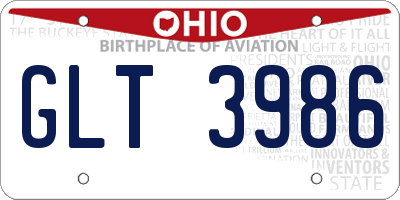 OH license plate GLT3986