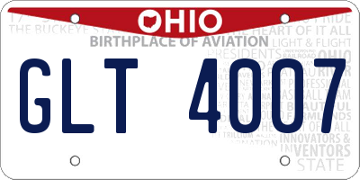 OH license plate GLT4007