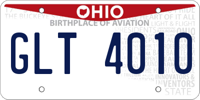 OH license plate GLT4010