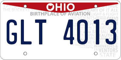 OH license plate GLT4013