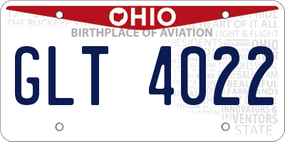 OH license plate GLT4022