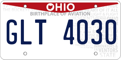 OH license plate GLT4030