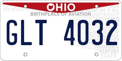 OH license plate GLT4032