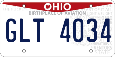 OH license plate GLT4034