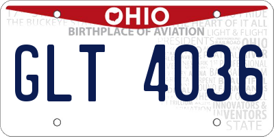 OH license plate GLT4036