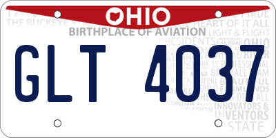 OH license plate GLT4037
