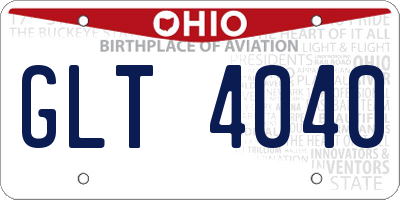 OH license plate GLT4040