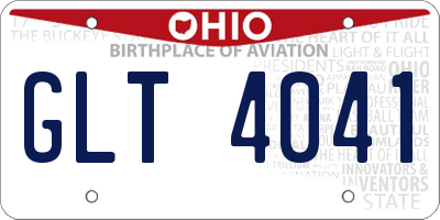 OH license plate GLT4041