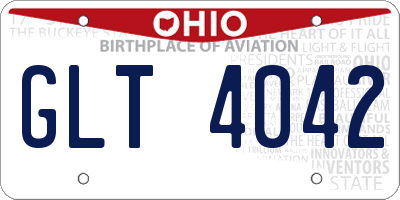 OH license plate GLT4042