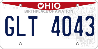 OH license plate GLT4043