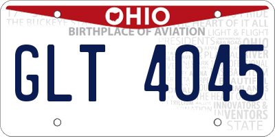 OH license plate GLT4045