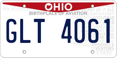 OH license plate GLT4061