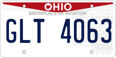 OH license plate GLT4063