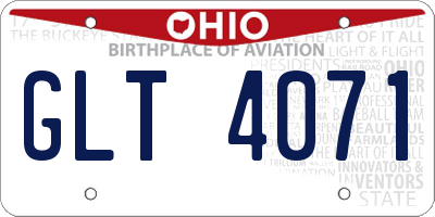 OH license plate GLT4071