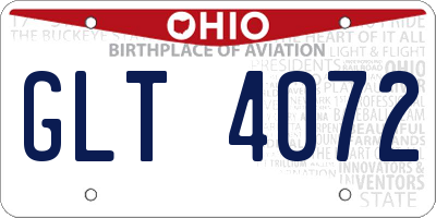 OH license plate GLT4072