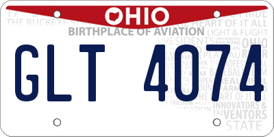OH license plate GLT4074