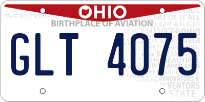 OH license plate GLT4075