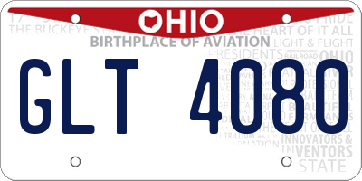 OH license plate GLT4080