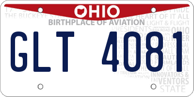 OH license plate GLT4081