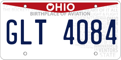 OH license plate GLT4084