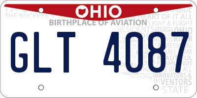 OH license plate GLT4087