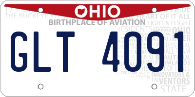 OH license plate GLT4091