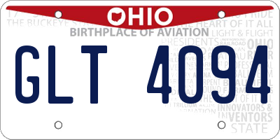 OH license plate GLT4094