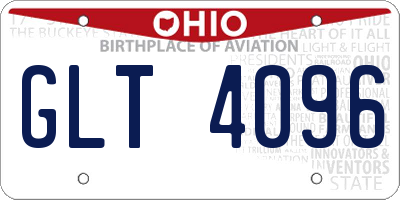 OH license plate GLT4096