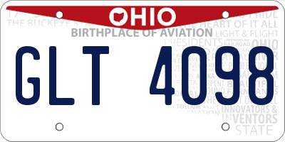 OH license plate GLT4098